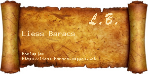Liess Baracs névjegykártya